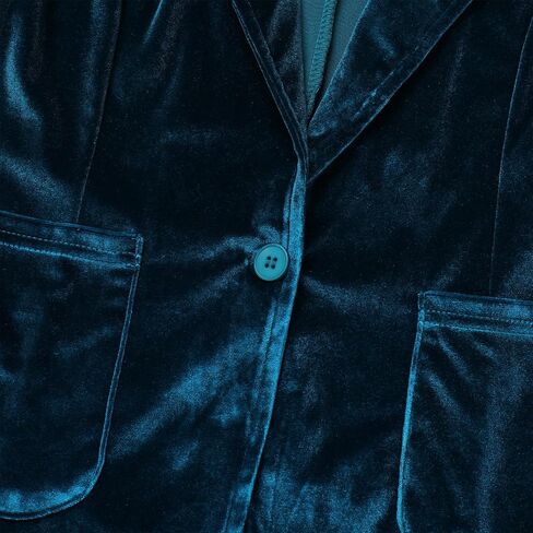 Velvet Blazer Jackets for Women Open Front Long Sleeve Lapel Collar Velvet Jacket Coat with Pockets in Kuwait