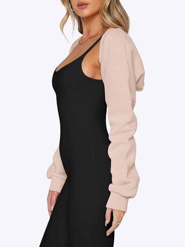 سترة نسائية LASLULU Y2K بوليرو مفتوحة من الأمام تتغاضى عن سترة الخريف بأكمام طويلة سترة مقصوصة للخروج سترة علوية قصيرة ملابس خارجية in Kuwait