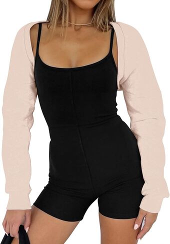 سترة نسائية LASLULU Y2K بوليرو مفتوحة من الأمام تتغاضى عن سترة الخريف بأكمام طويلة سترة مقصوصة للخروج سترة علوية قصيرة ملابس خارجية in Kuwait