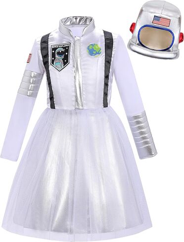 زي رائد الفضاء للفتيات من DJDLPARTY مع قبعة للعب الأدوار in Kuwait