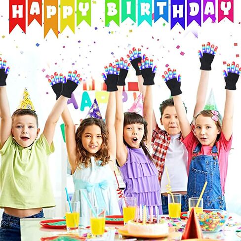 قفازات إضاءة LED من COTRUERE مع 3 ألوان و6 أوضاع للأطفال ألعاب ممتعة رائعة هدايا لحفلات أعياد الميلاد والكريسماس وعيد الهالوين وعيد الفصح للأطفال من عمر 3 4 5 6 7 8 سنوات للأولاد والبنات in Kuwait