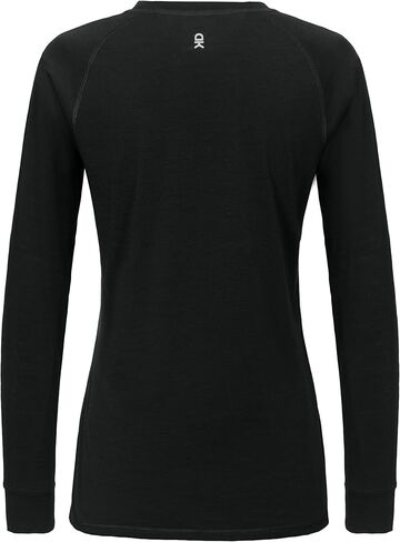 Little Donkey Andy Women's Lightweight Thermal Underwear Tops, Wool Base Layer Winter Long Sleeve Shirts, Quick Dry Wicking (Black S) in Saudi Arabia