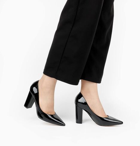JOY IN LOVE Chunky Heels for Women High Block Heel Pointy Toe Dress Work Pumps in Saudi Arabia
