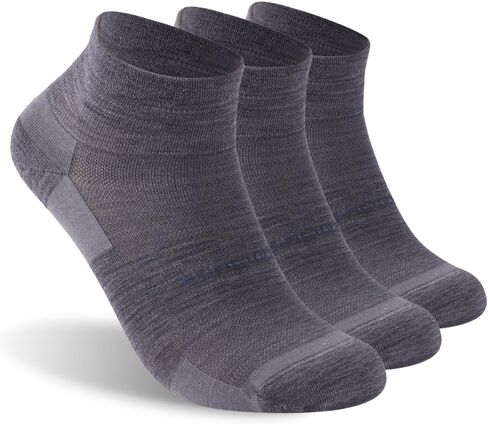 ZEAL WOOD 3 Pairs Mens Womens Merino Wool Ankle Athletic Socks Low Cut Running Golf Tennis Hiking Socks Quarter in Kuwait