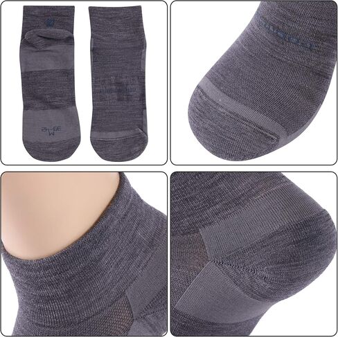 ZEAL WOOD 3 Pairs Mens Womens Merino Wool Ankle Athletic Socks Low Cut Running Golf Tennis Hiking Socks Quarter in Kuwait