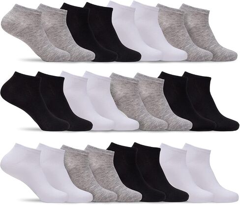 E2 Project Womens Multipack of Ultra Thin & Lightweight Ankle Socks, Assorted Colors, Pack of 12 or 24 Pairs in Bulk in Saudi Arabia