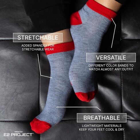 E2 Project Womens Multipack of Ultra Thin & Lightweight Ankle Socks, Assorted Colors, Pack of 12 or 24 Pairs in Bulk in Saudi Arabia