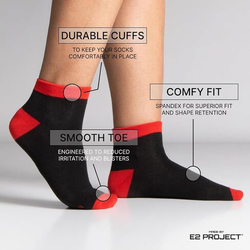 E2 Project Womens Multipack of Ultra Thin & Lightweight Ankle Socks, Assorted Colors, Pack of 12 or 24 Pairs in Bulk in Saudi Arabia