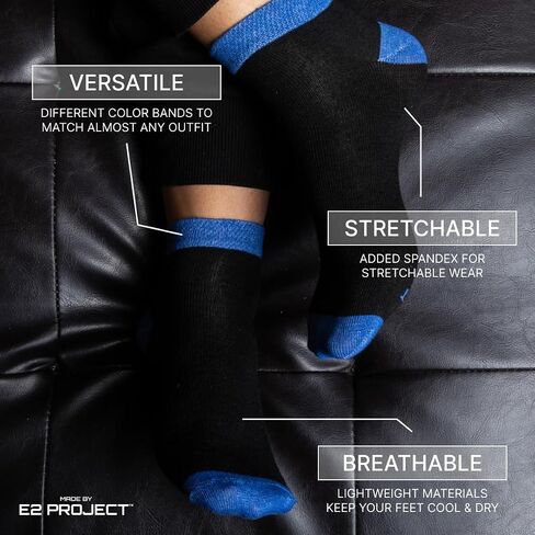 E2 Project Womens Multipack of Ultra Thin & Lightweight Ankle Socks, Assorted Colors, Pack of 12 or 24 Pairs in Bulk in Saudi Arabia