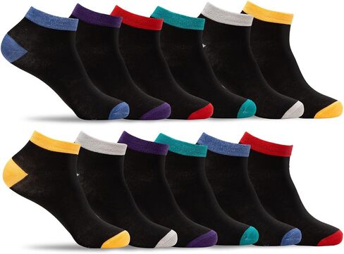 E2 Project Womens Multipack of Ultra Thin & Lightweight Ankle Socks, Assorted Colors, Pack of 12 or 24 Pairs in Bulk in Saudi Arabia