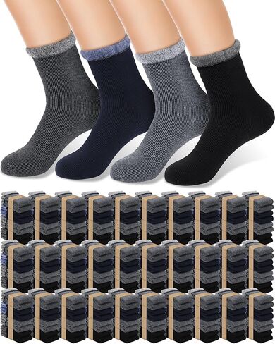 Xuhal 150 Pairs Winter Warm Thermal Socks Bulk Crew Boot Socks Thick Heated Socks for Women Men Cold Weather Hiking in Saudi Arabia