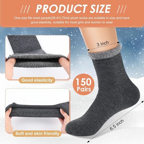Xuhal 150 Pairs Winter Warm Thermal Socks Bulk Crew Boot Socks Thick Heated Socks for Women Men Cold Weather Hiking in Saudi Arabia