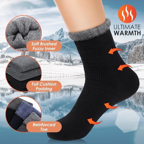 Xuhal 150 Pairs Winter Warm Thermal Socks Bulk Crew Boot Socks Thick Heated Socks for Women Men Cold Weather Hiking in Saudi Arabia