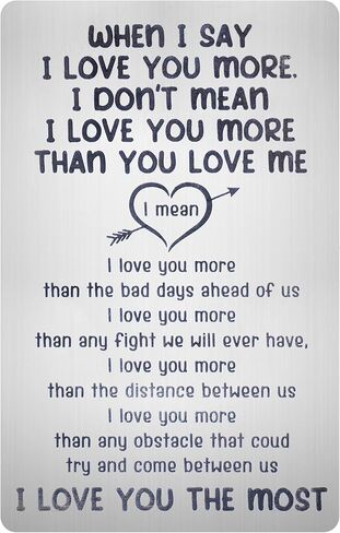 بطاقة المحفظة الحب (عندما أقول أحبك أكثر، معدنية) in Kuwait