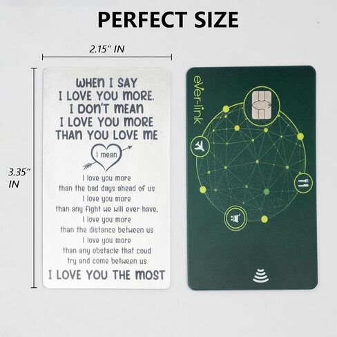 بطاقة المحفظة الحب (عندما أقول أحبك أكثر، معدنية) in Kuwait