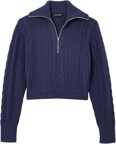 Club Monaco Women's Cropped Cable Knit Quarter Zip Sweater in Saudi Arabia