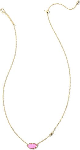 Kendra Scott, Women's, Lips Pendant Necklace, Gold Hot Pink Mother of Pearl, One Size in Saudi Arabia
