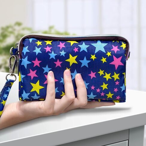 محافظ معصم ذات سعة كبيرة للنساء من CONISY، محفظة بمقبض كروس من النايلون المطبوع، محفظة للهاتف الخلوي بـ 3 سحاب للسيدات in Kuwait