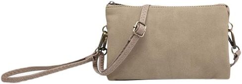 JEN & CO. Riley Suede Crossbody Bag - Women's Faux Suede Clutch Purse, Detachable Wristlet and Shoulder Strap in Saudi Arabia