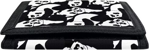 Cozeyat Lovely Panda Design Boys Girls Trifold Canvas Purse for Money Coin Holder,Foldable Cards ID Window Novelty Wallet for Kids in Saudi Arabia