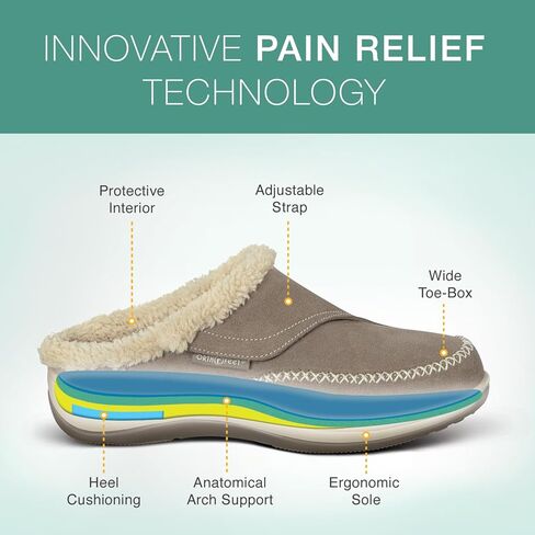 Orthofeet Women's Orthopedic Faux Fur Lined Charlotte Slippers in Kuwait