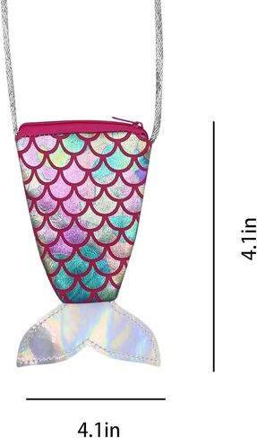 Kids Toddlers Glitter Mermaid Crossbody Purse Holographic Shoulder Bag Satchel for Boys Girls in Saudi Arabia