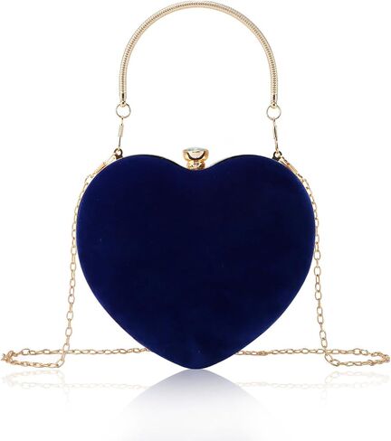Lanpet Women Heart Shaped Evening Bag Mini Clutch Purse Chain Strap Shoulder Bag Handbag for Wedding Cocktail Party … in Saudi Arabia