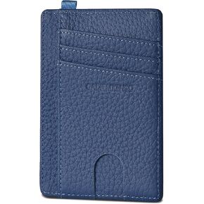 GADIEMKENSD Credit Card Holder RFID Blocking Genuine Leather Slim Card Wallet Compact Size Card Cases Keychain Wallet Purse with D Ring Llaveros De Hombre ID Exemption card Set for Women Men Black