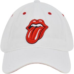 Concept One Rolling Stones Women's Dad Hat, Lips Logo Adjustable Cotton Baseball Cap with Curved Brim