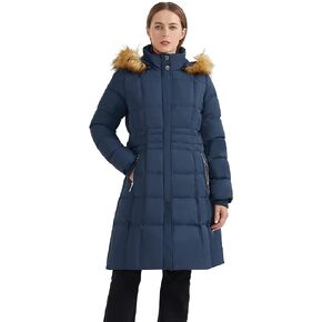 Orolay Women's Puffer Down Coat Winter Warm Jacket with Faux Fur Trim Hood