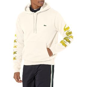 Lacoste Men's Stacked Timeline Croc Hooded Sweatshirt in Kuwait