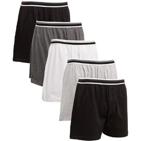 Marks and Spencer Men's 5-Pack Pure Cotton Cool & Fresh Boxers, Grey Mix, Small in Saudi Arabia