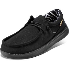 STQ Women's Lace-up Loafers Lightweight Casual Boat Shoes with Arch Support
