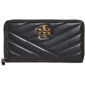 محفظة نسائية من Tory Burch Kira Chevron بسحاب كونتيننتال، سوداء، مقاس واحد in Kuwait