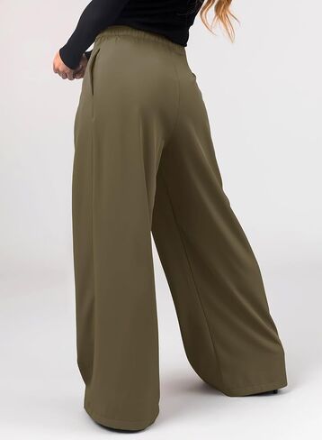 EVALESS Womens High Waisted Straight Leg Long Palazzo Pants Casual Business Office Work Trousers in Saudi Arabia