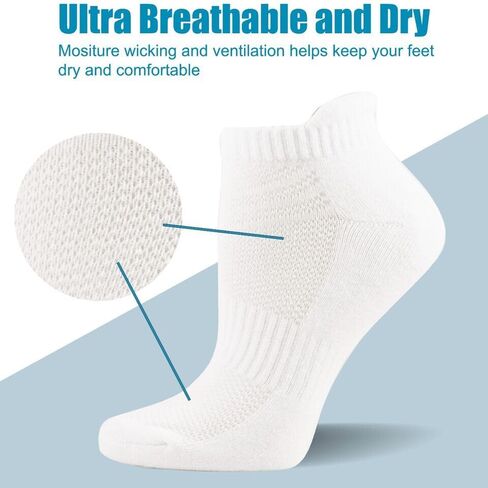 GREAT VALUE 12 Pairs of Cotton Ankle, Athletic, Running, High-Stretch Low-Cut Sports Socks for Men & Women (US, Alpha, Large, Regular, Regular, White) in Saudi Arabia