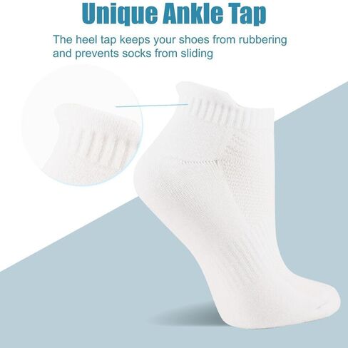 GREAT VALUE 12 Pairs of Cotton Ankle, Athletic, Running, High-Stretch Low-Cut Sports Socks for Men & Women (US, Alpha, Large, Regular, Regular, White) in Saudi Arabia