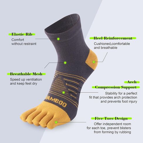 SPST Toe Socks for Men and Women, Five Finger Ankle Socks, Athletic Running Socks 3 Pairs in Saudi Arabia