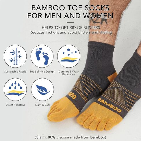 SPST Toe Socks for Men and Women, Five Finger Ankle Socks, Athletic Running Socks 3 Pairs in Saudi Arabia