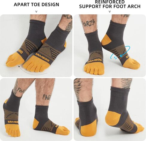 SPST Toe Socks for Men and Women, Five Finger Ankle Socks, Athletic Running Socks 3 Pairs in Saudi Arabia