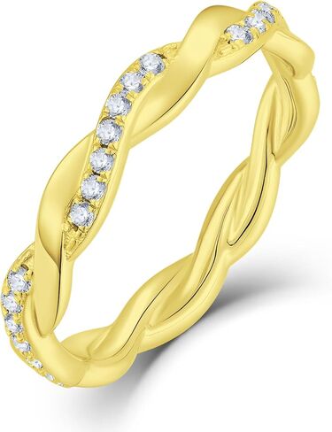 YL حلقات حبل ملتوية 925 فضة تكويم حلقة 1.25 مللي متر جوهرة الخلود الفرقة للنساء in Kuwait