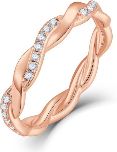 YL حلقات حبل ملتوية 925 فضة تكويم حلقة 1.25 مللي متر جوهرة الخلود الفرقة للنساء in Kuwait