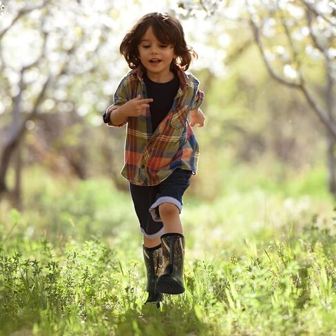 D DRYCODE Kids Rubber Rain Boots, Waterproof 5.5mm Insulated Neoprene, Anti-Slip Mud Rain Boot for Boys & Girls, Black, Size 1-13 in Kuwait