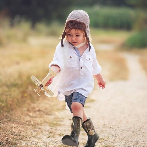 D DRYCODE Kids Rubber Rain Boots, Waterproof 5.5mm Insulated Neoprene, Anti-Slip Mud Rain Boot for Boys & Girls, Black, Size 1-13 in Kuwait