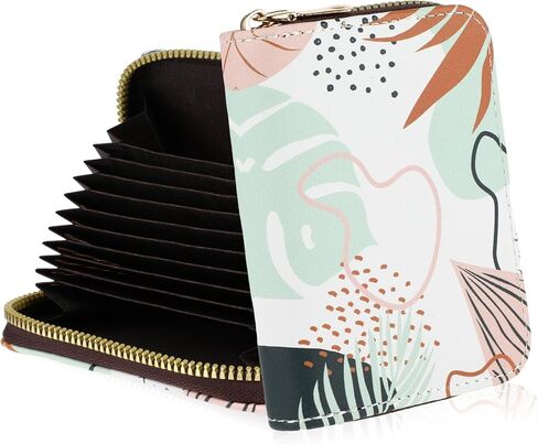 Amaxiu RFID Blocking Credit Card Wallet, Women Card Holder PU Leather Card Case Small Zipper Coin Pouch Slim Business Card Organizer for Credit Card ID Cards Driver's Licenses (C) in Saudi Arabia