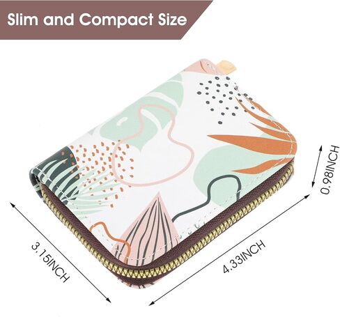 Amaxiu RFID Blocking Credit Card Wallet, Women Card Holder PU Leather Card Case Small Zipper Coin Pouch Slim Business Card Organizer for Credit Card ID Cards Driver's Licenses (C) in Saudi Arabia