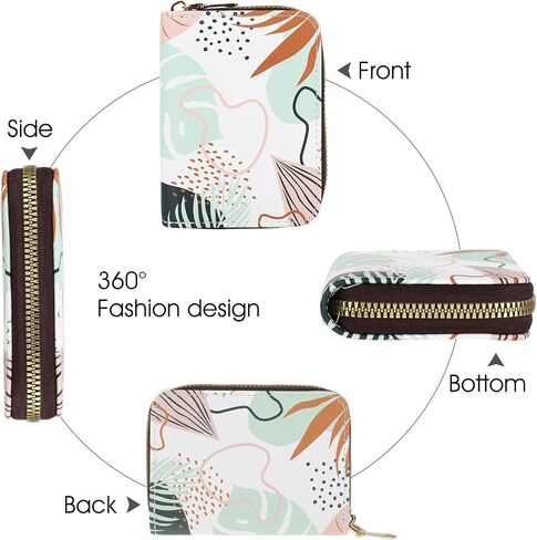 Amaxiu RFID Blocking Credit Card Wallet, Women Card Holder PU Leather Card Case Small Zipper Coin Pouch Slim Business Card Organizer for Credit Card ID Cards Driver's Licenses (C) in Saudi Arabia