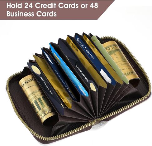Amaxiu RFID Blocking Credit Card Wallet, Women Card Holder PU Leather Card Case Small Zipper Coin Pouch Slim Business Card Organizer for Credit Card ID Cards Driver's Licenses (C) in Saudi Arabia