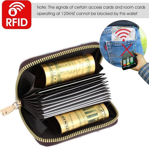 Amaxiu RFID Blocking Credit Card Wallet, Women Card Holder PU Leather Card Case Small Zipper Coin Pouch Slim Business Card Organizer for Credit Card ID Cards Driver's Licenses (C) in Saudi Arabia