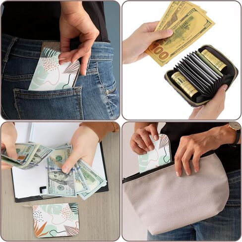 Amaxiu RFID Blocking Credit Card Wallet, Women Card Holder PU Leather Card Case Small Zipper Coin Pouch Slim Business Card Organizer for Credit Card ID Cards Driver's Licenses (C) in Saudi Arabia